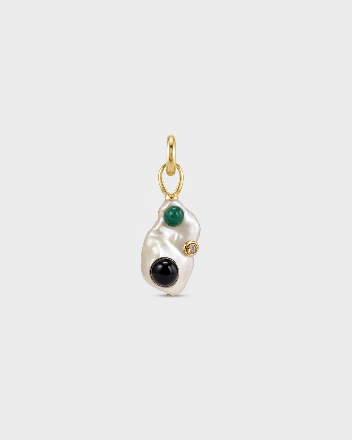 Charm Inclusion SP02-CH-003 - oro, onice nero e malachite
