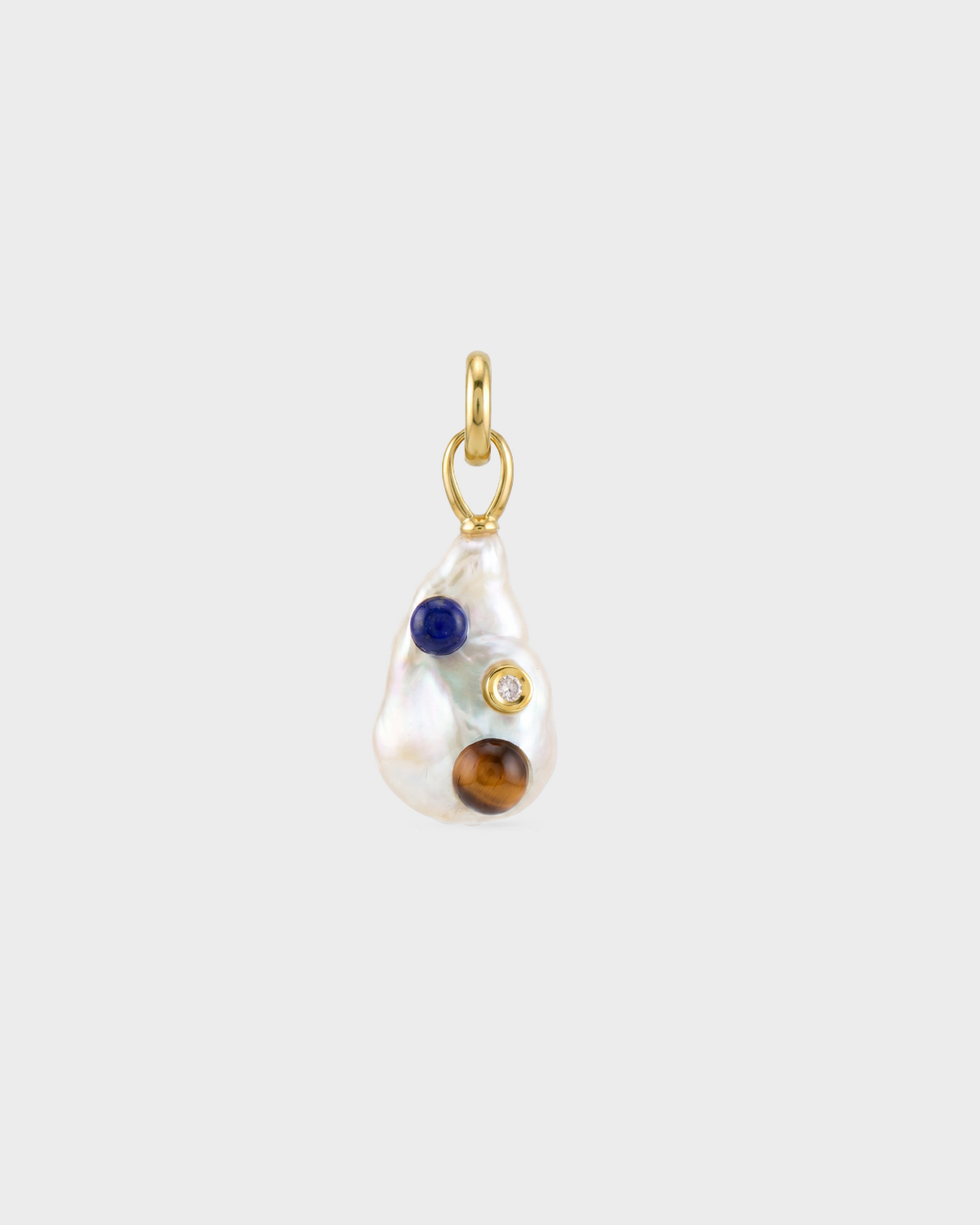 Charm Inclusion SP02-CH-002 - oro, occhio di tigre e lapislazzuli